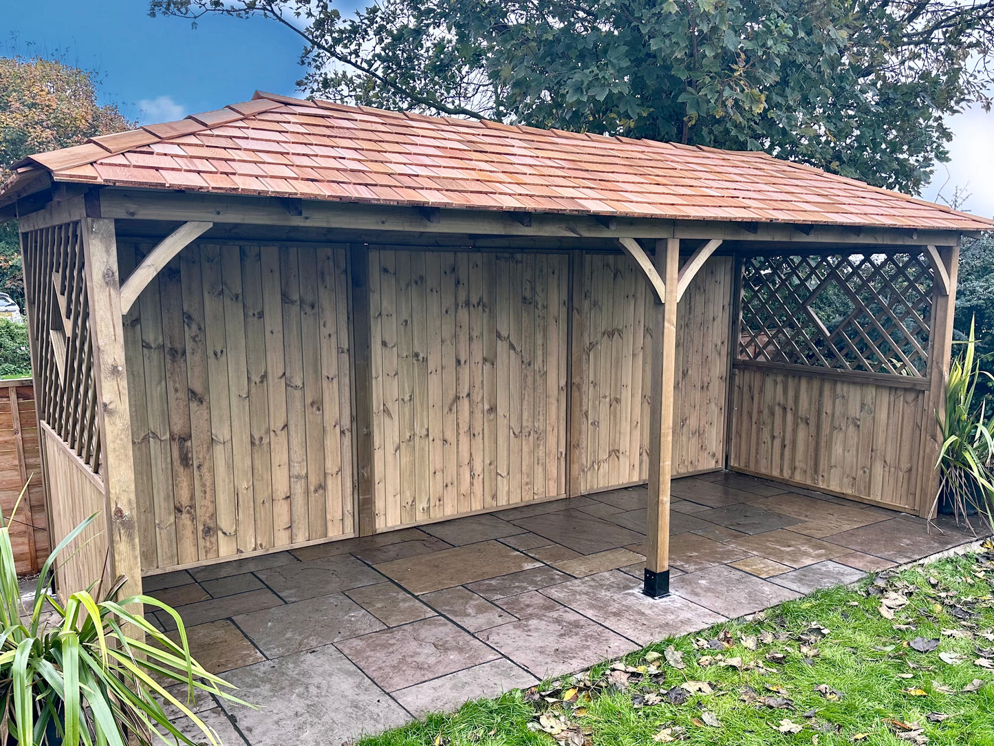 Cedar shingle arbour