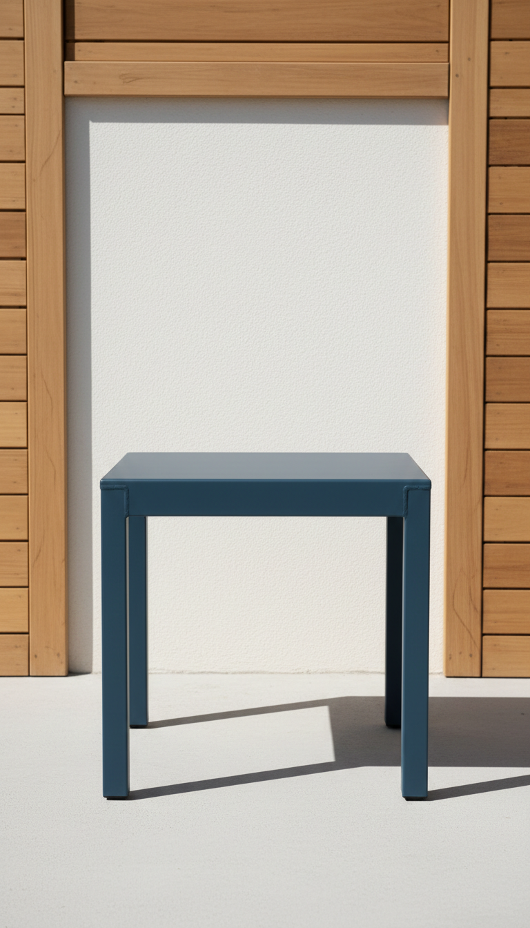 Blue Powder-Coated Steel Side Table