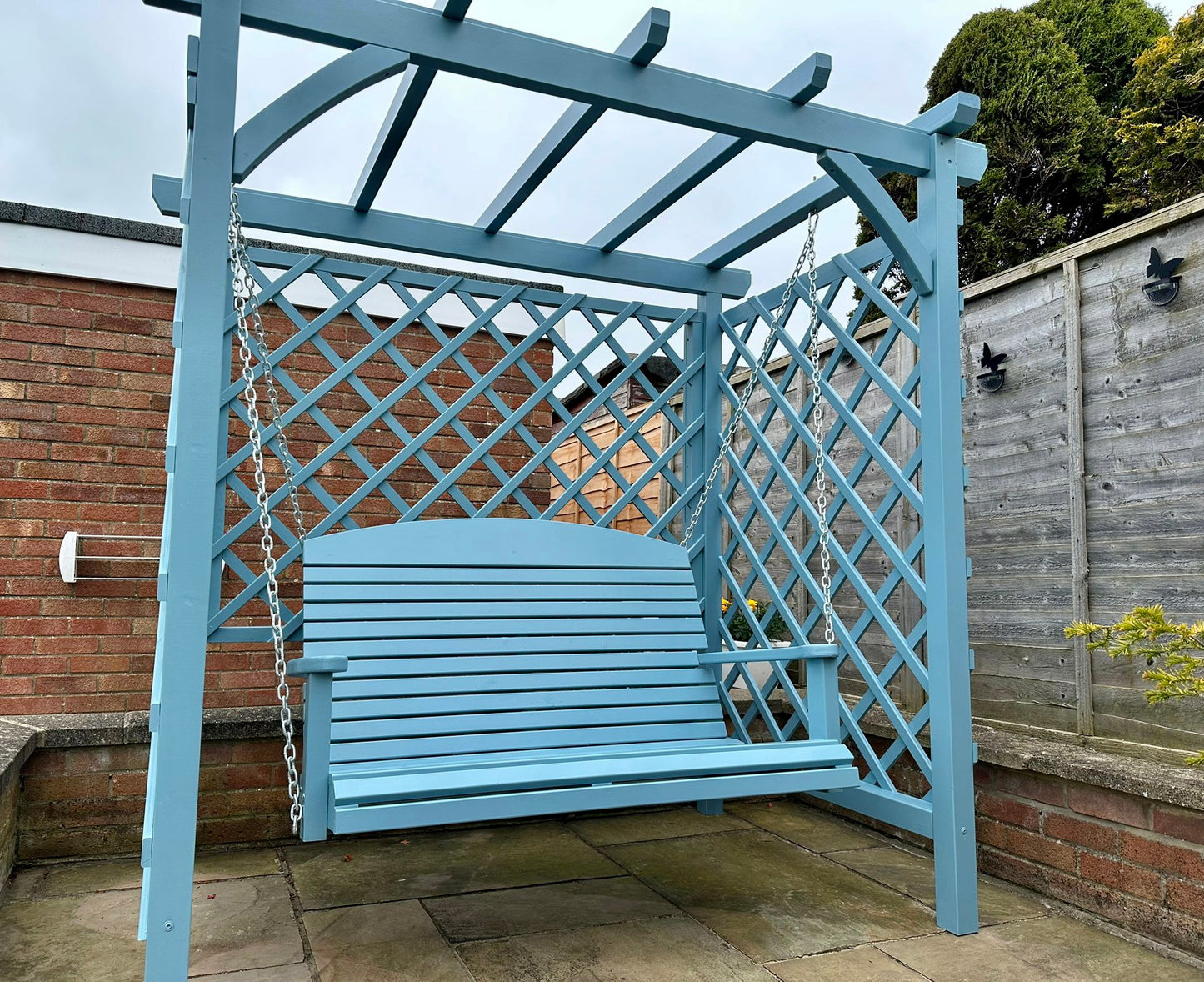 Pergola swing painted
