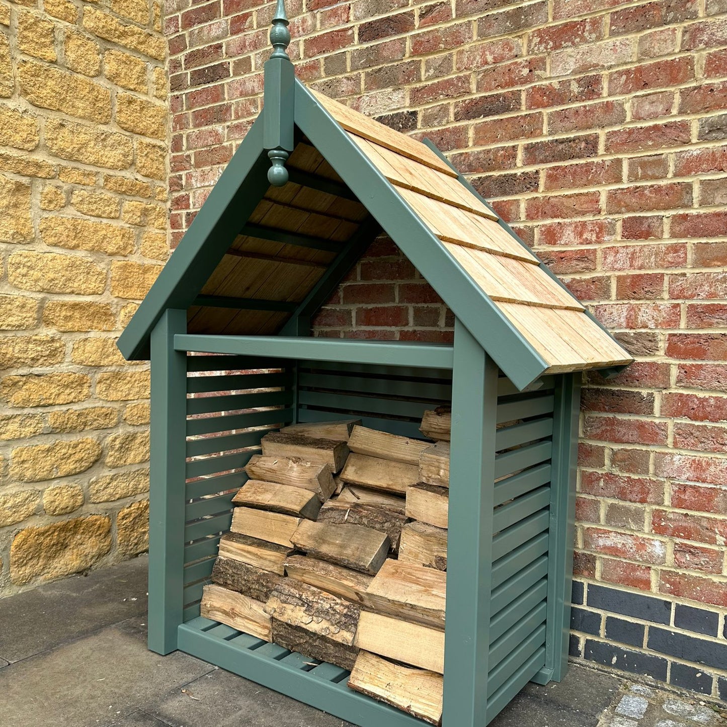 Wooden log store