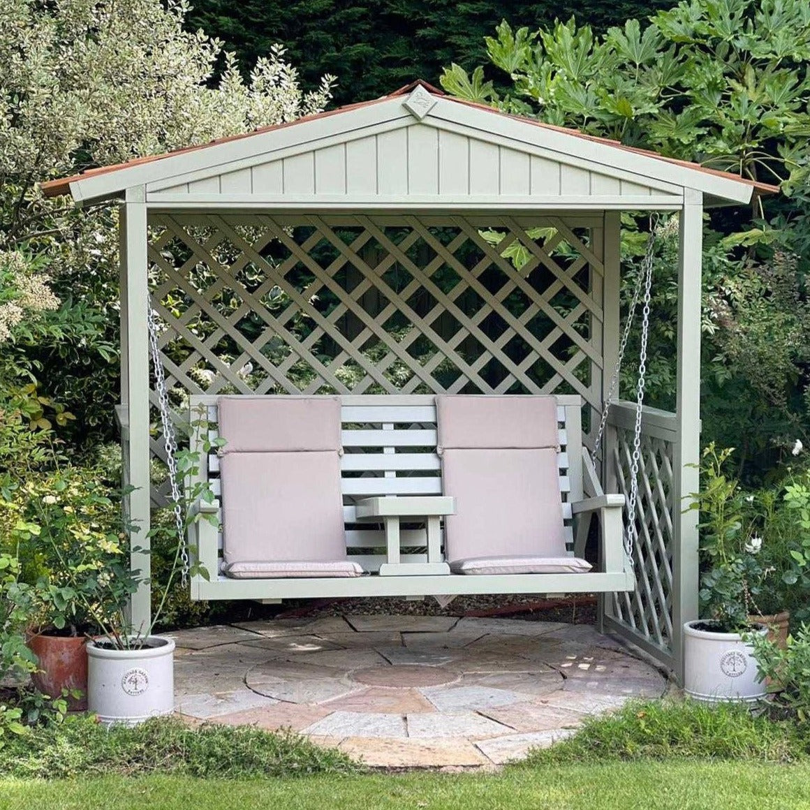 Painted garden swing