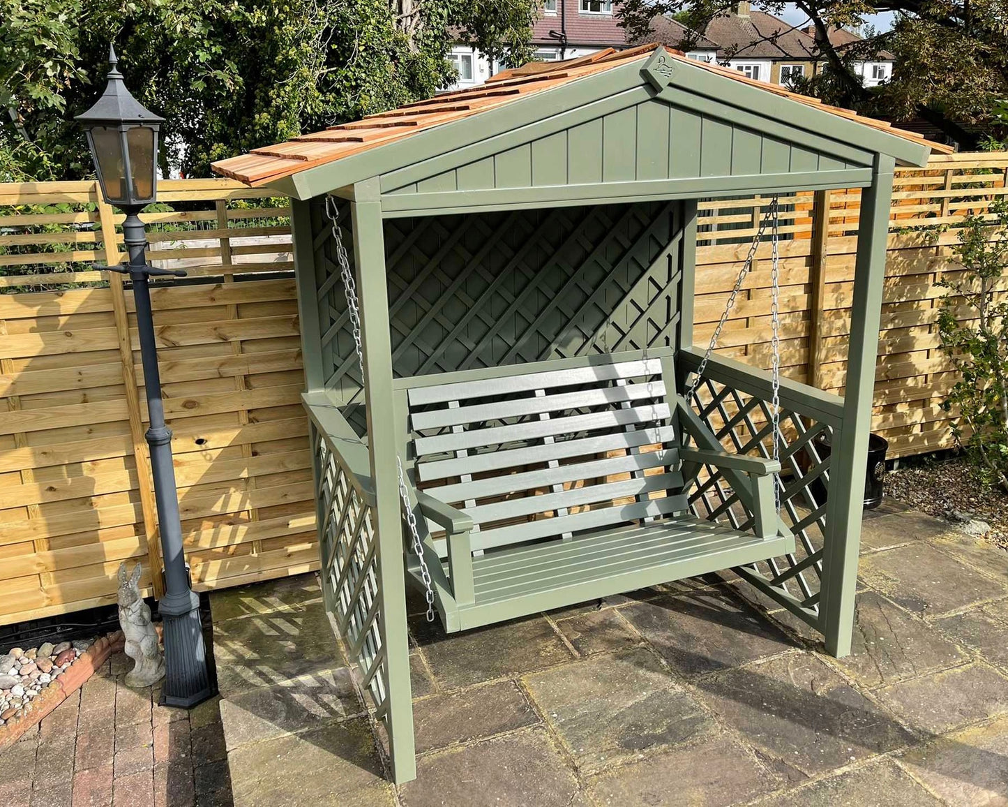 Wooden garden swing seat