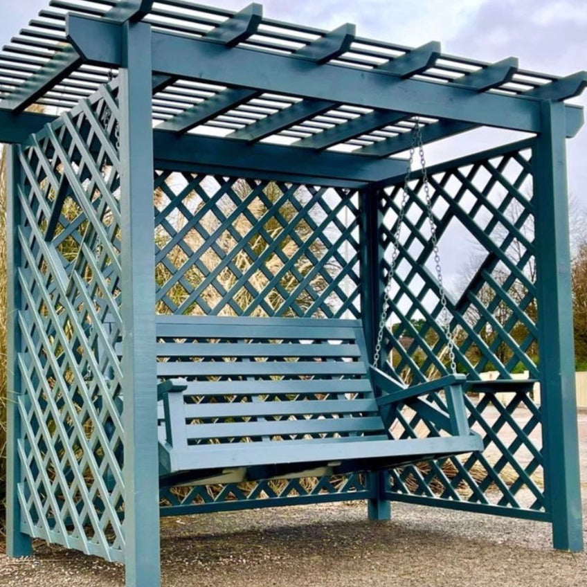 Pergola swing painted