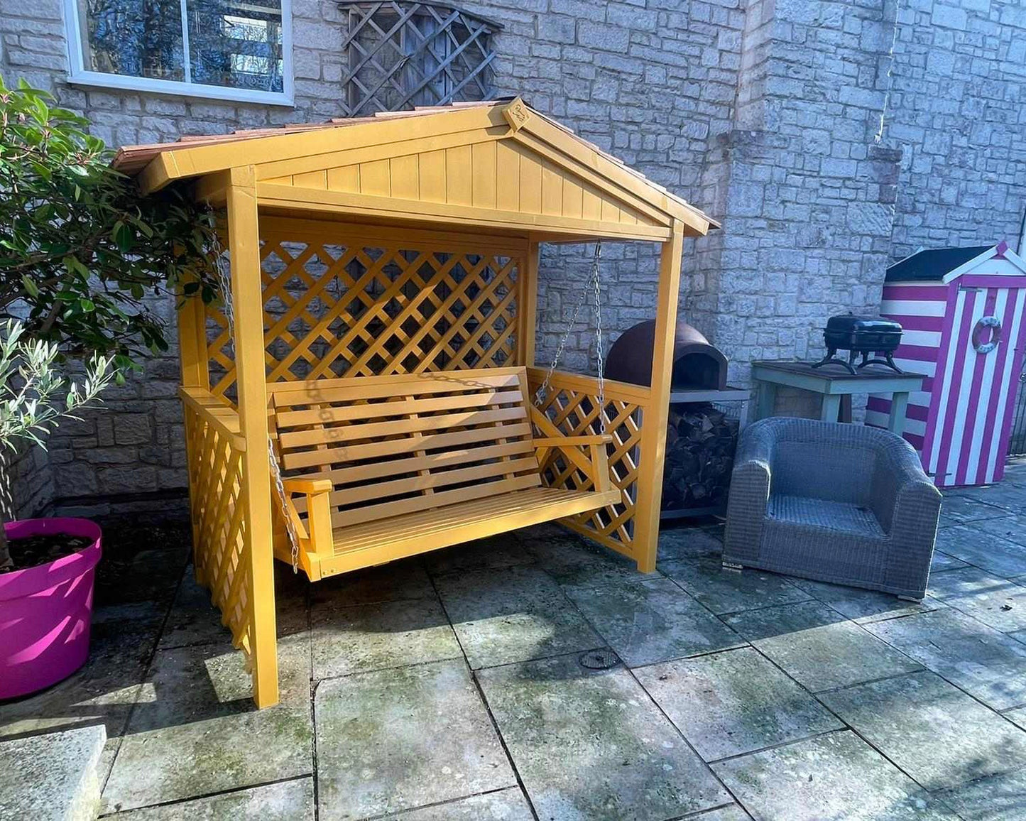 Painted garden furniture