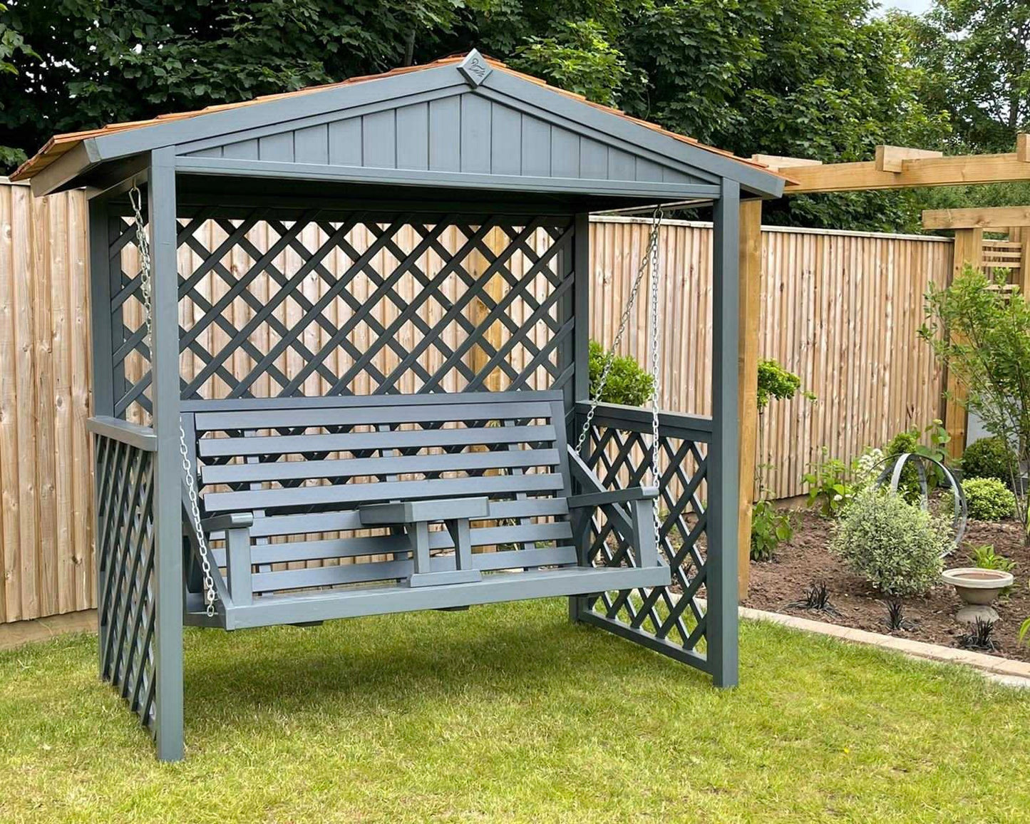 Painted garden swing seat