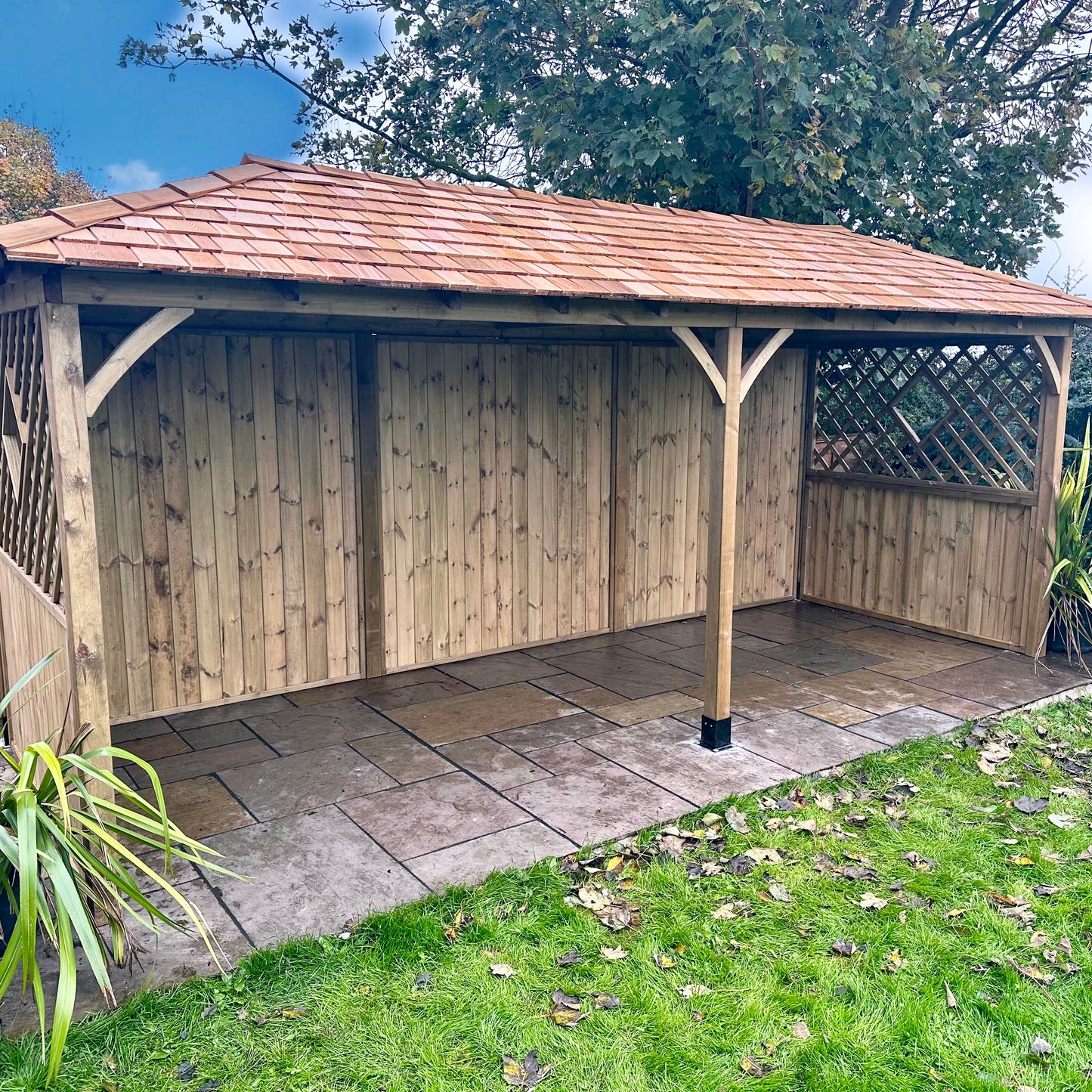 Wooden garden arbour 