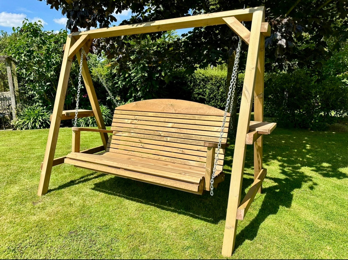 The Sandringham Garden Swing Wooden Swing Seat Duckpaddle