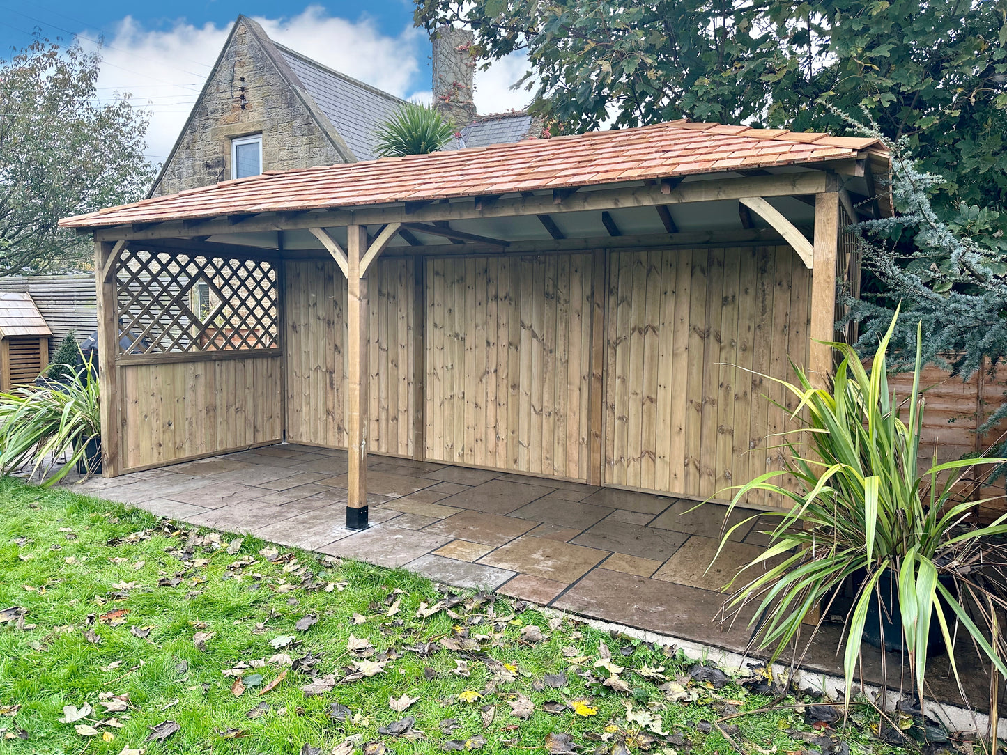 Wooden garden arbour 