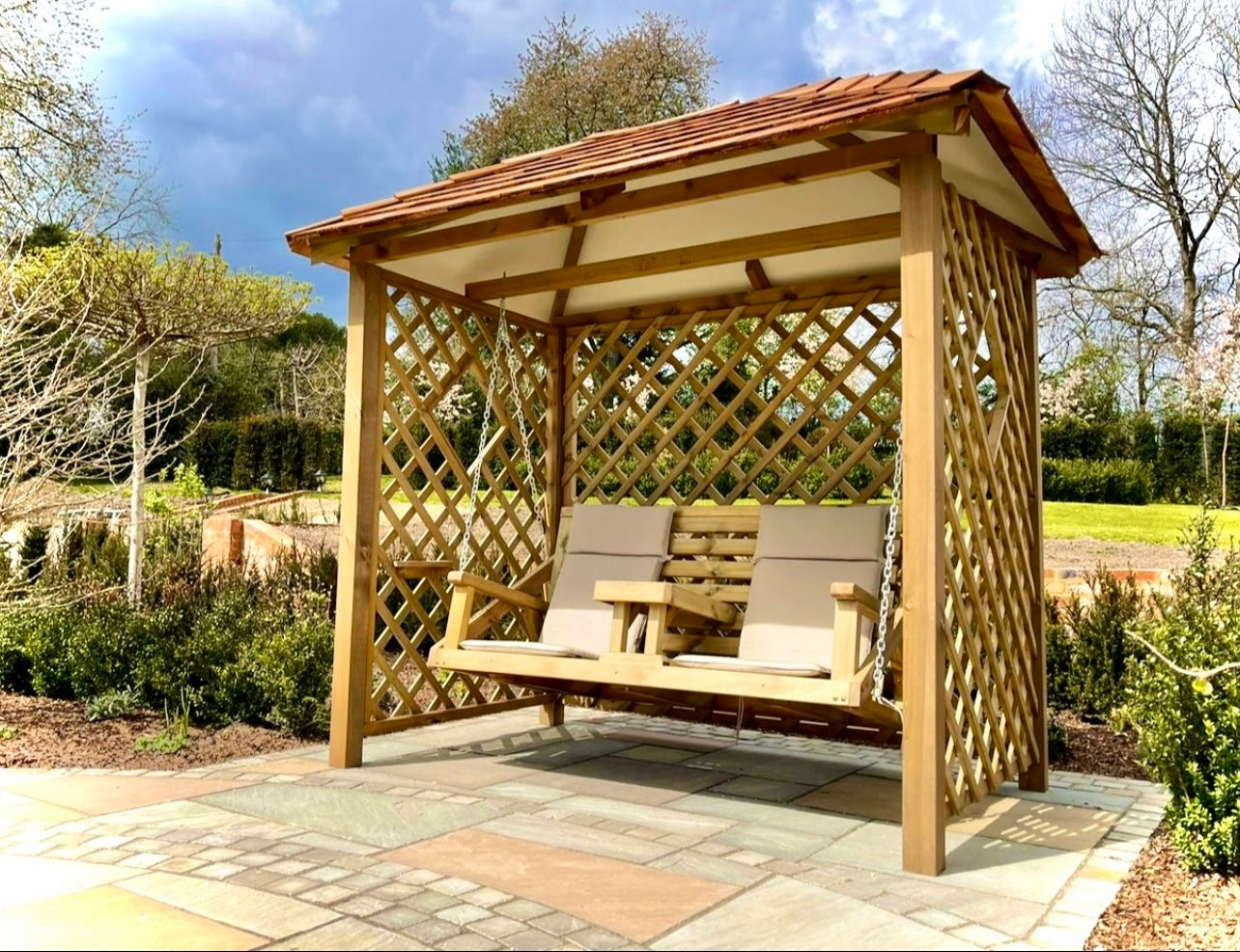 Luxury Outdoor Gazebo Swing Chair Pergola Wooden Garden Swings For