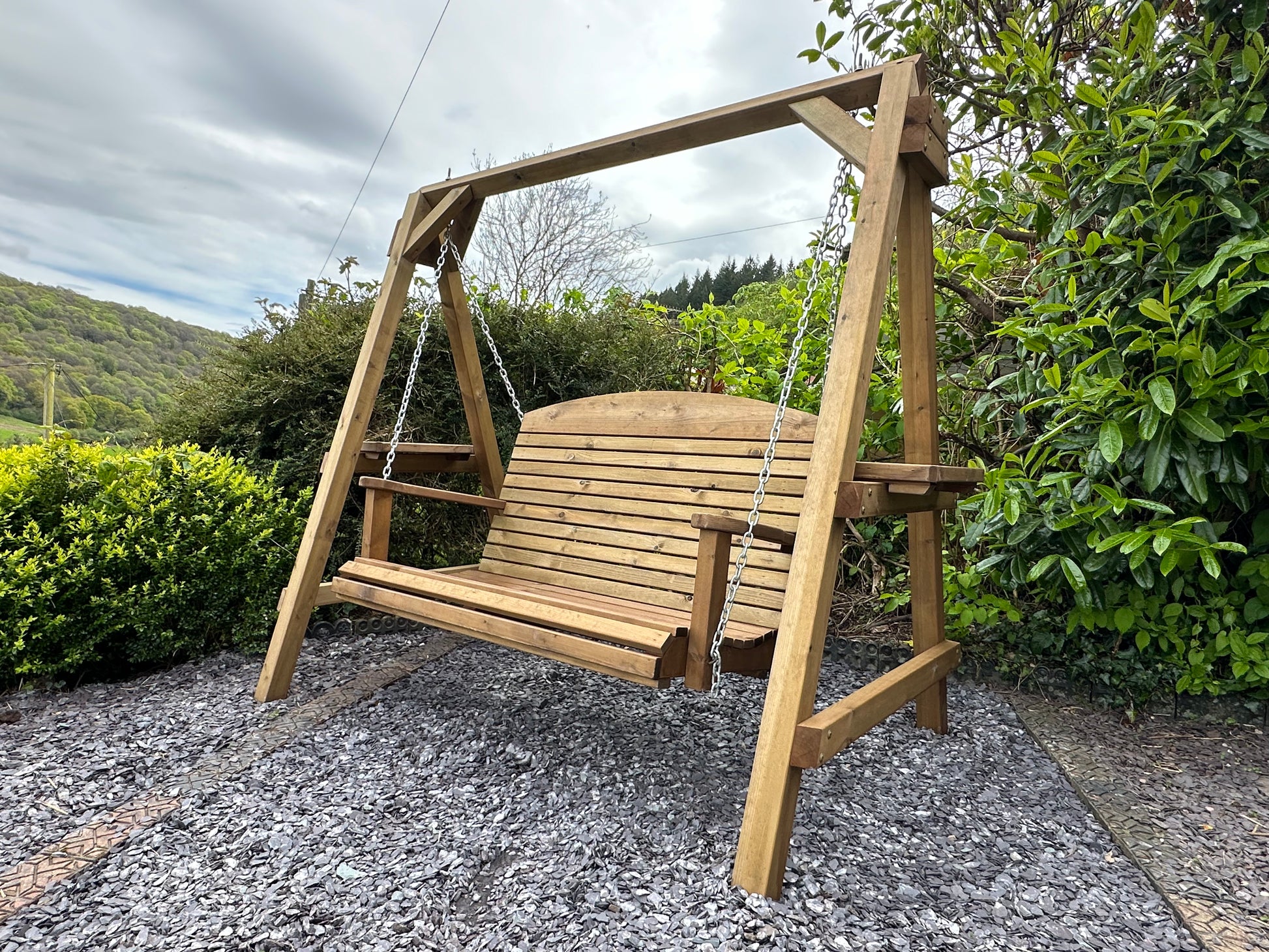 The Sandringham Garden Swing Wooden Swing Seat Duckpaddle
