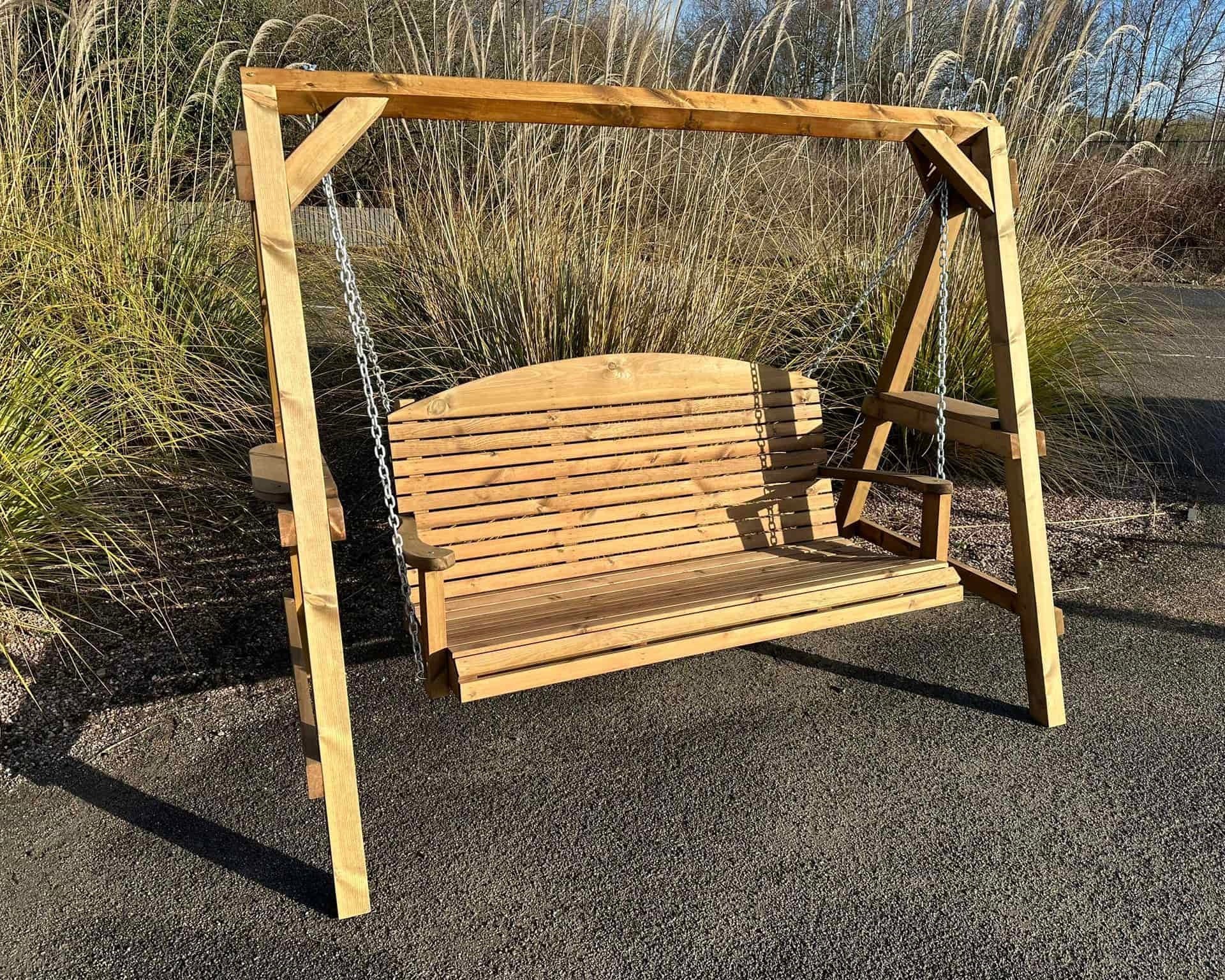 The Sandringham Garden Swing Wooden Swing Seat Duckpaddle