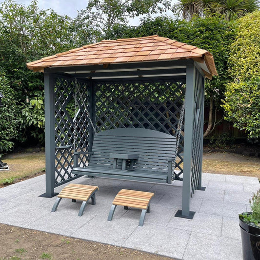 Wooden garden swing painted 