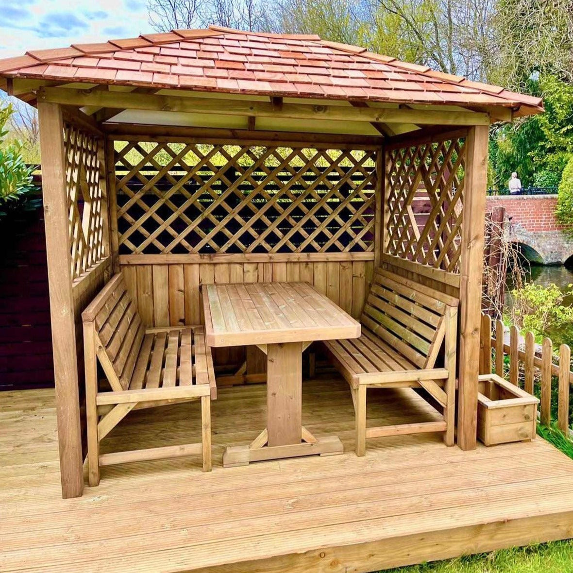 Arbour The Hampton Arbour - Wooden Garden Arbour – Duckpaddle