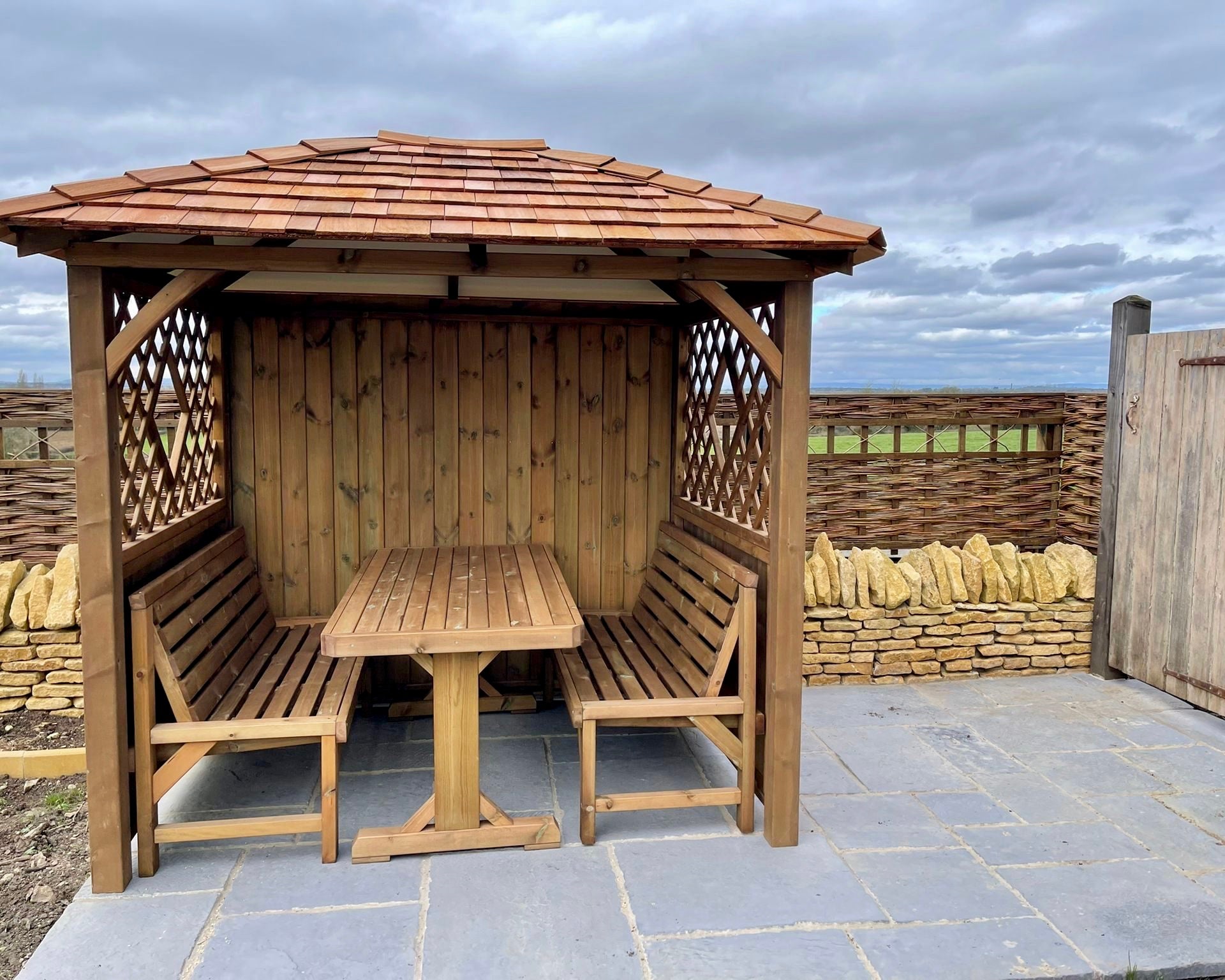 Wooden outdoor seating area sale