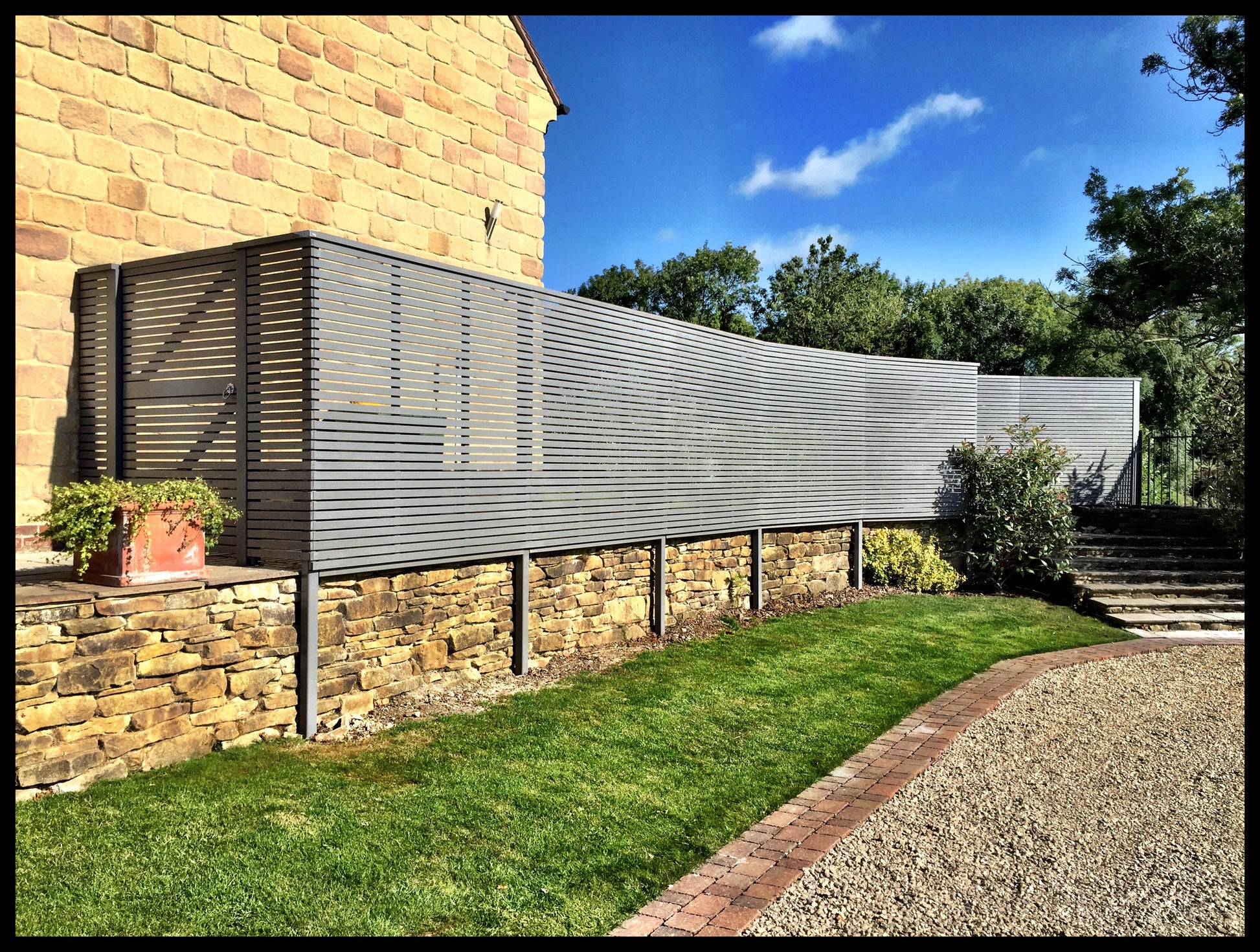 painted contemporary slatted panels